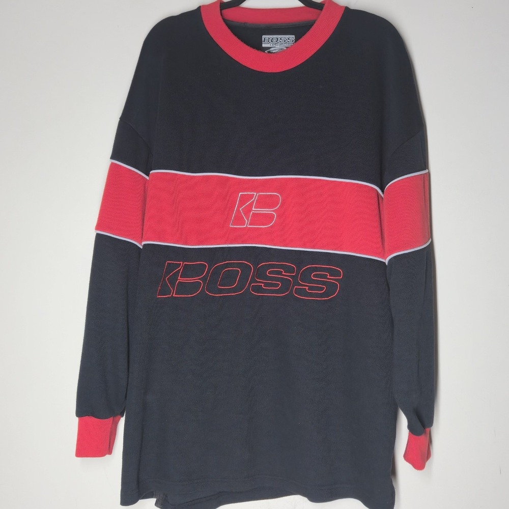 Vintage 90s BOSS By IG Design Sweatshirt XXL Poly Cotton Spell Out Baggy Hip Hop